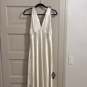 NWT Reformation Margot Silk Dress in Ivory size 12